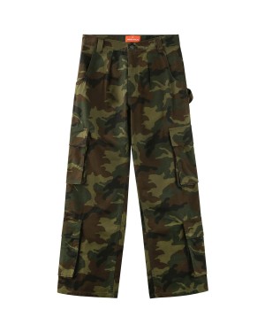 Naked Wolfe Baggy Pocket Cargo Logo Broek Heren Groen Zwart | IJS8722SL