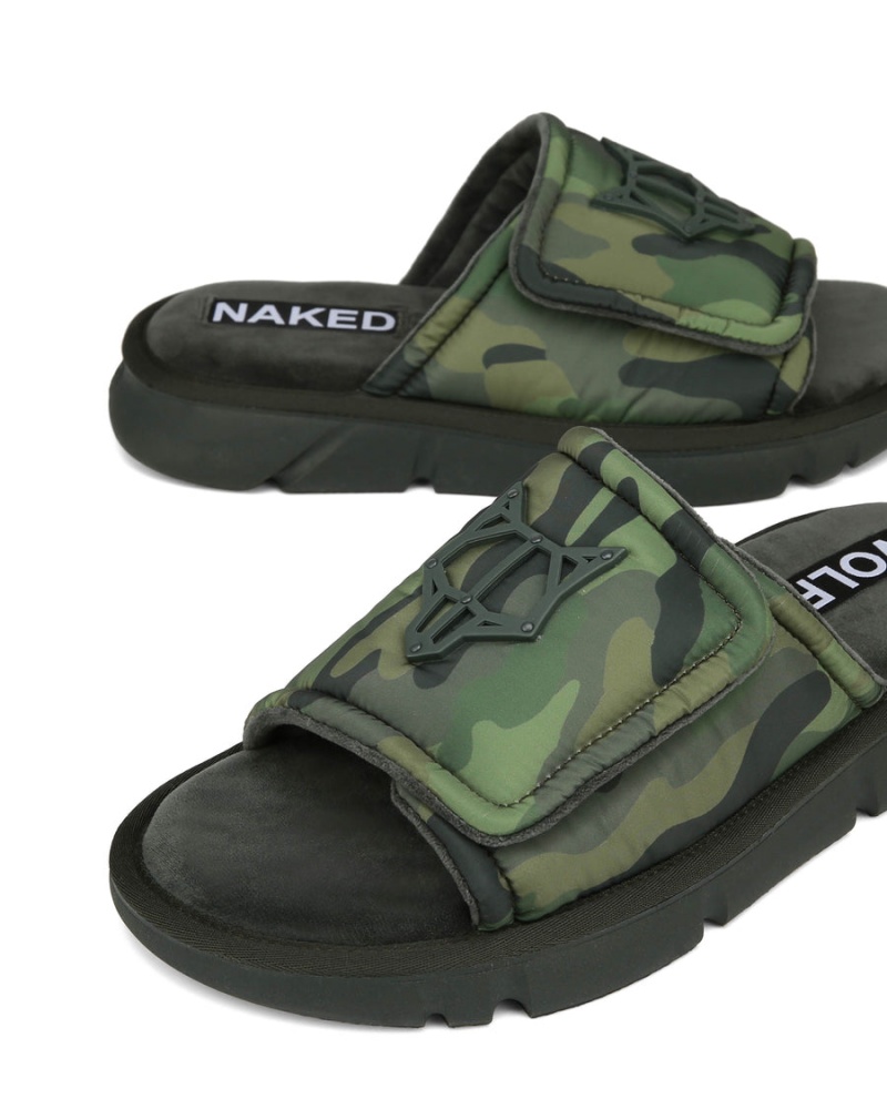 Naked Wolfe Alaska Badeslippers Heren Groen Zwart | MGU9016HD