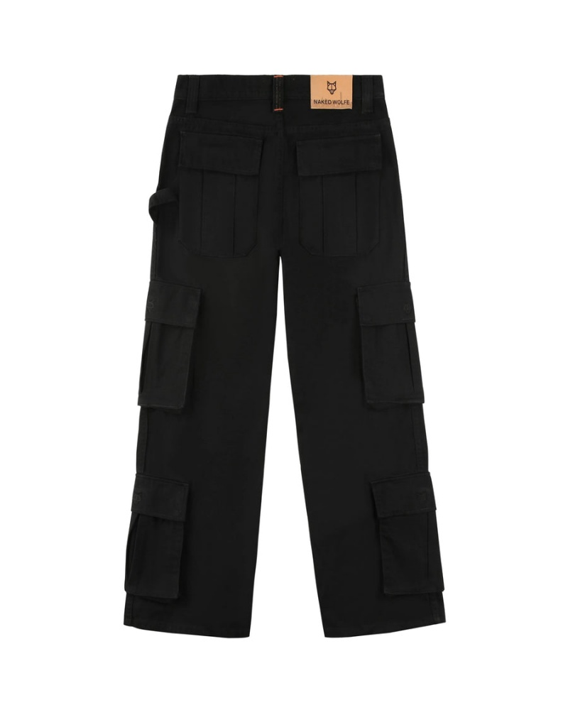 Naked Wolfe Baggy Pocket Cargo Broek Heren Zwart | NKZ2629LL