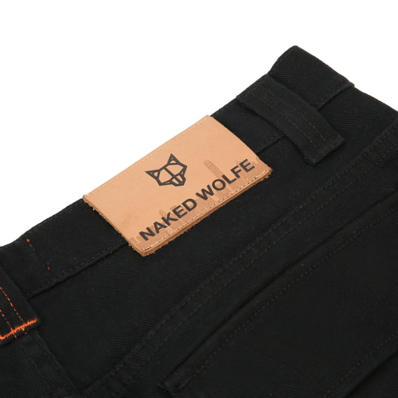 Naked Wolfe Baggy Pocket Cargo Logo Broek Heren Zwart | QGL6759OJ