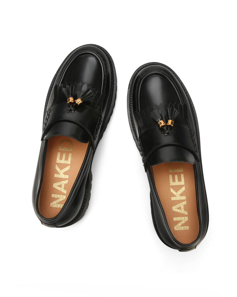 Naked Wolfe Banter Box Leren Loafers Heren Zwart | MIC188HS