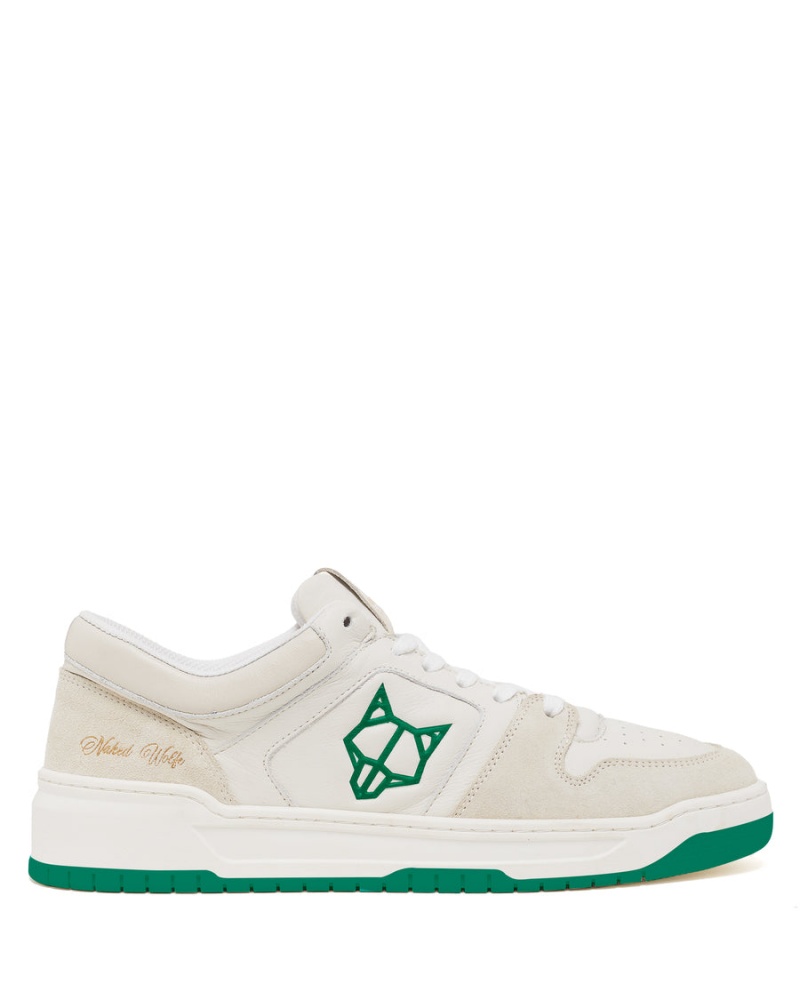 Naked Wolfe CM-01 Leren Suede Sneakers Heren Wit Groen | YWG7930PC