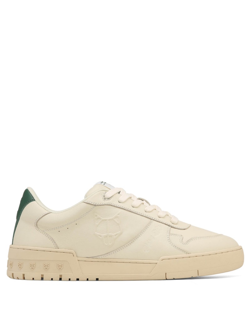 Naked Wolfe Categorie-R Leren Sneakers Heren Beige Groen | YRS5157YH