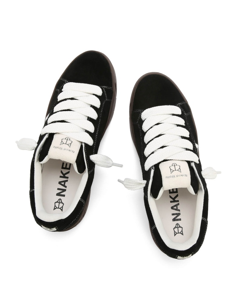 Naked Wolfe Chrome Suede Sneakers Heren Zwart Wit | AGR5232OH