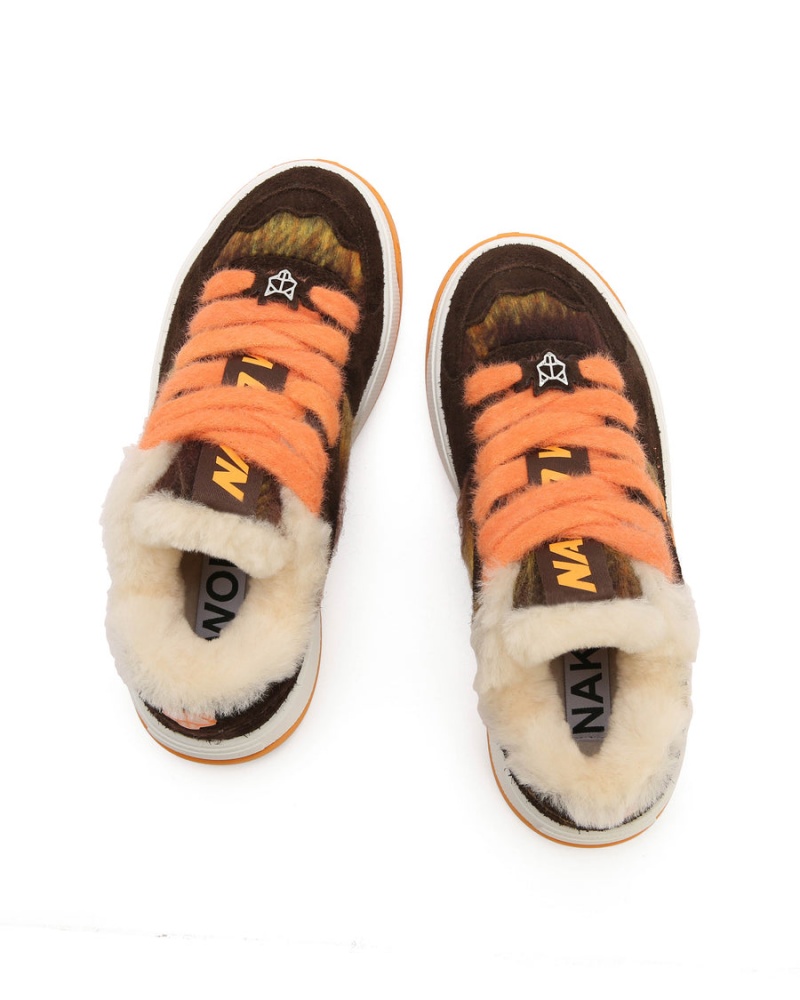 Naked Wolfe Crash Hairy Cow Suede Wol Sneakers Dames Oranje | YRY4550ZT