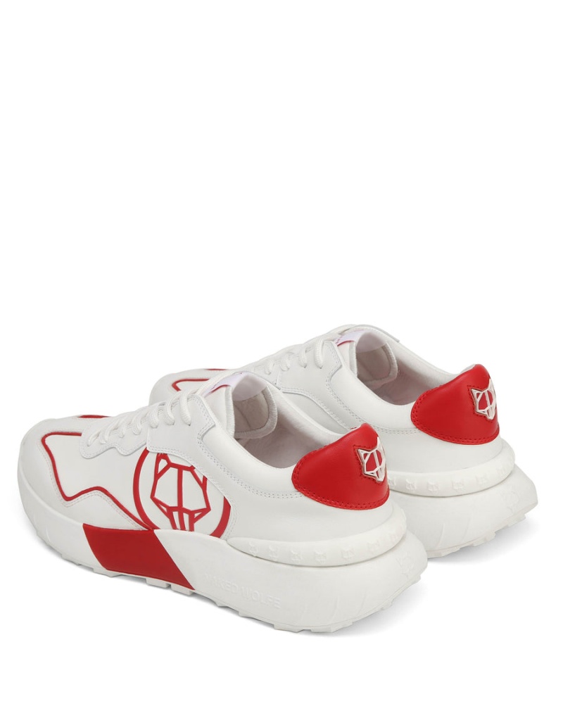 Naked Wolfe Drought Sneakers Heren Wit Rood | QRS918GV