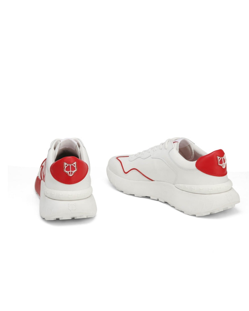 Naked Wolfe Drought Sneakers Heren Wit Rood | QRS918GV