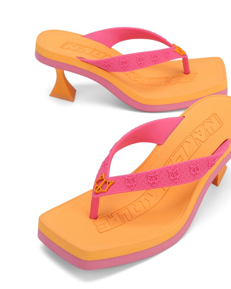 Naked Wolfe Foxy Hakken Sandalen Dames Roze Oranje | IOZ8820IK