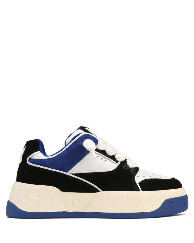 Naked Wolfe Kash Nubuck Leren Sneakers Heren Blauw Zwart Wit | WLE9841LZ