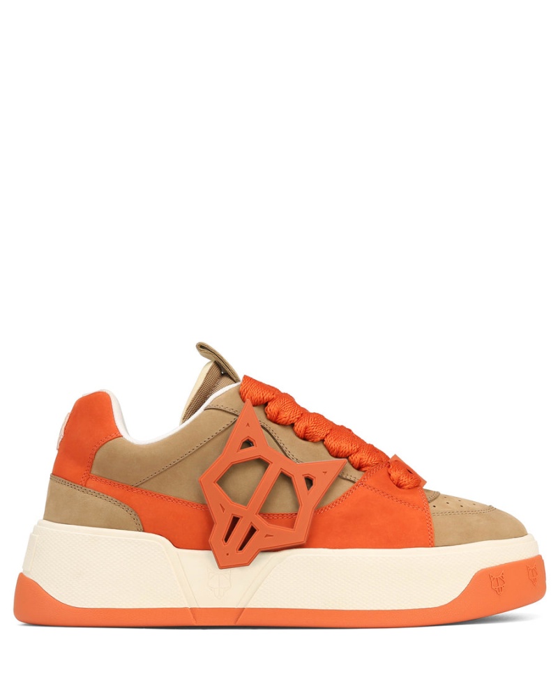 Naked Wolfe Kosa Sneakers Heren Khaki Oranje Wit | ERG8639UV