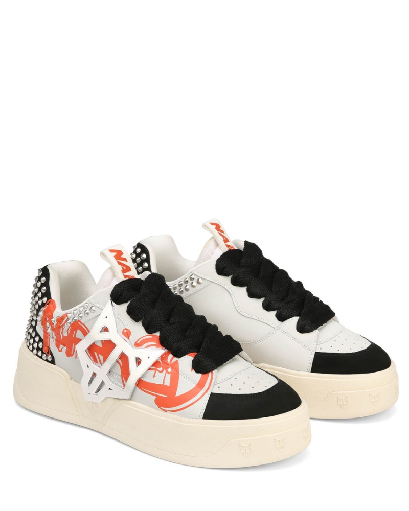 Naked Wolfe Kosa Sneakers Heren Zwart Wit Oranje | DLW829GJ