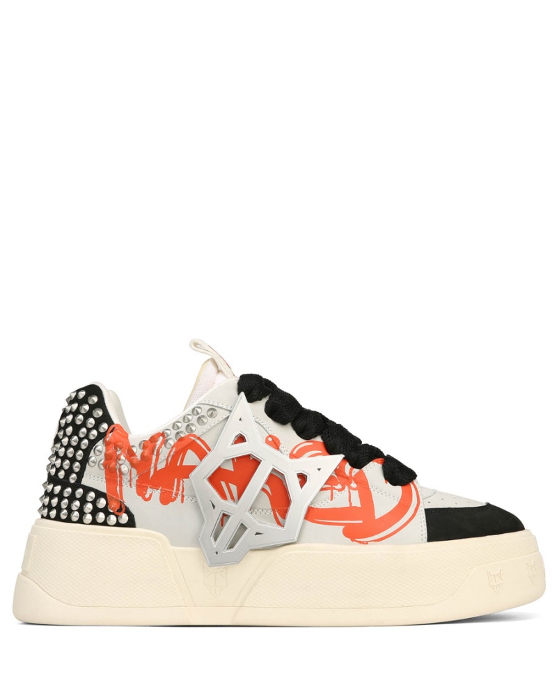 Naked Wolfe Kosa Sneakers Heren Zwart Wit Oranje | DLW829GJ