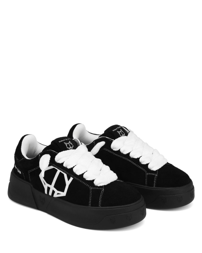 Naked Wolfe Kray Hairy Cow Suede Sneakers Heren Zwart | YFK3664GB