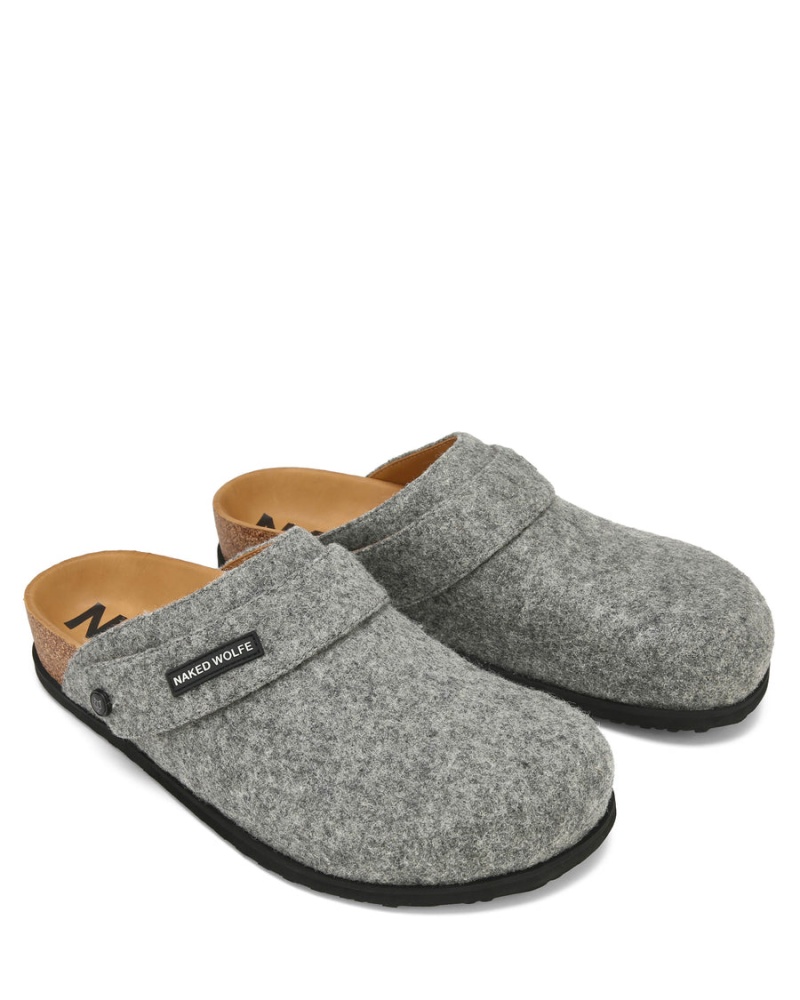 Naked Wolfe Malta Felt Pantoffels Heren Grijs | DLH4165US