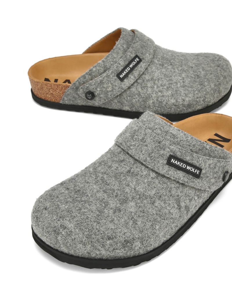 Naked Wolfe Malta Felt Pantoffels Heren Grijs | DLH4165US