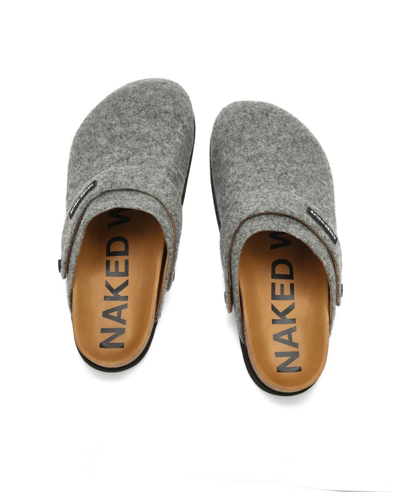 Naked Wolfe Malta Felt Pantoffels Heren Grijs | DLH4165US