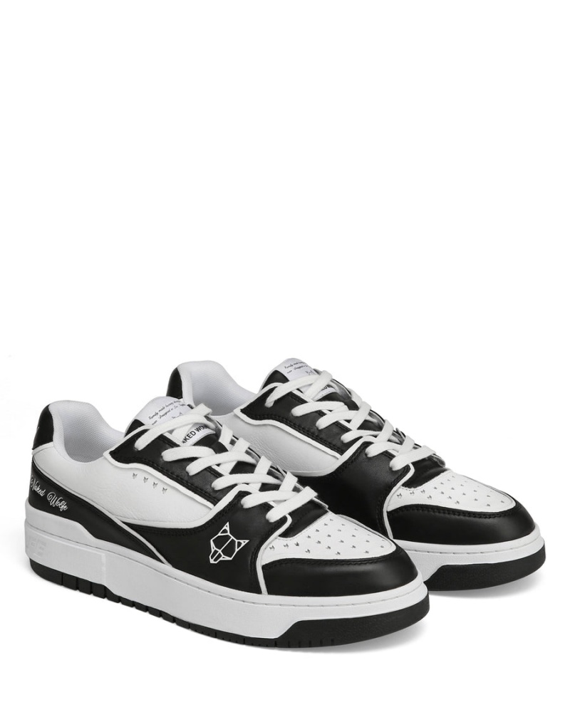 Naked Wolfe NW-01 Leren Sneakers Heren Zwart Wit | ZTO382NY