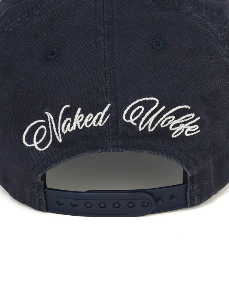 Naked Wolfe Signature Unconstructed Washed Caps Heren Donkerblauw | PZB9066OH