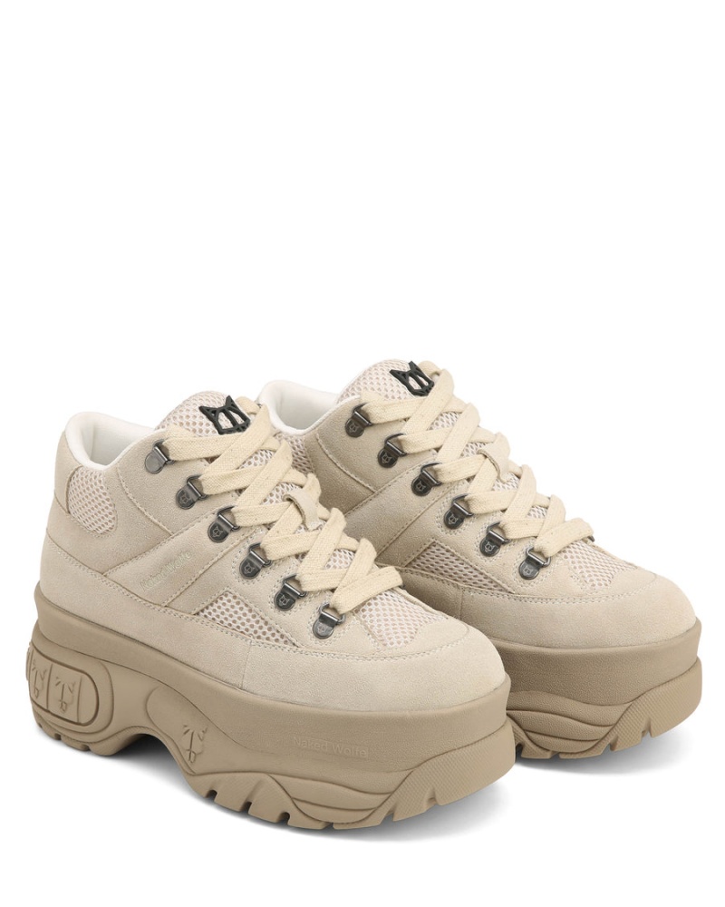 Naked Wolfe Slash Kid Suede Sneakers Dames Lichtkhaki | IKX3497TH