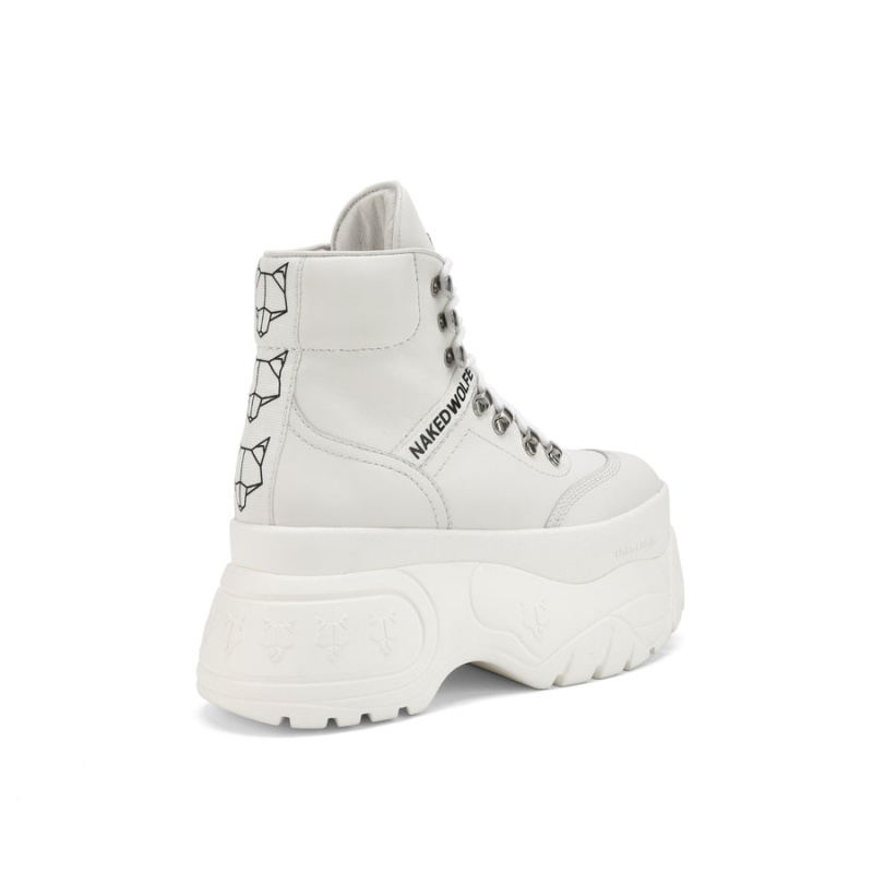 Naked Wolfe Spike Leren Sneakers Dames Wit | YPI6763ZM