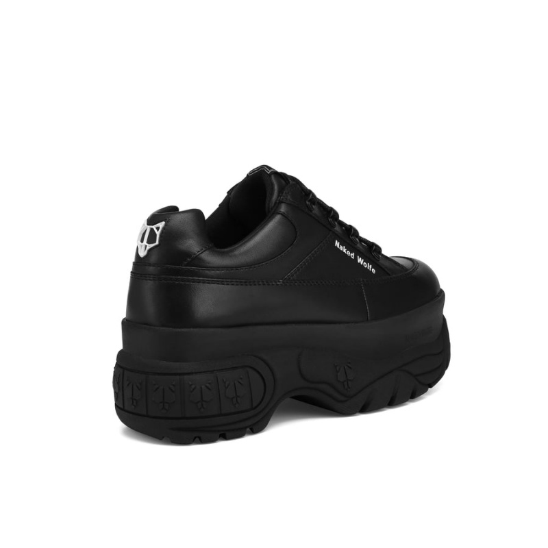 Naked Wolfe Sportieve Leren Sneakers Dames Zwart | TAE8274YU