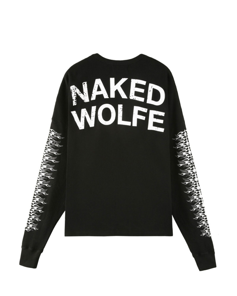 Naked Wolfe Thermal Sweatshirts Heren Zwart | XLL8493OF