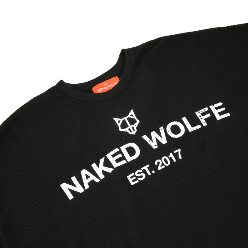 Naked Wolfe Thermal Sweatshirts Heren Zwart | XLL8493OF