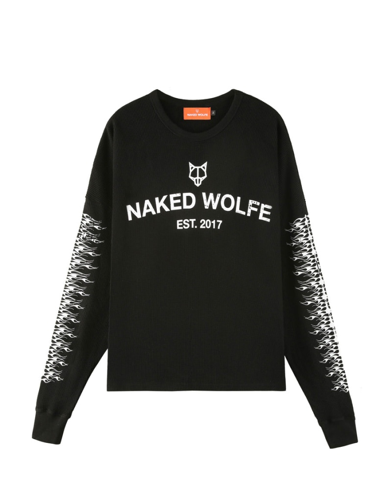 Naked Wolfe Thermal Sweatshirts Heren Zwart | XLL8493OF