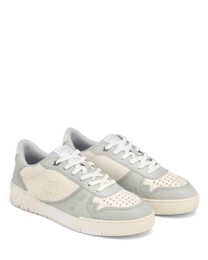 Naked Wolfe Transmission Leren Sneakers Heren Grijs Wit | QSK1321OG