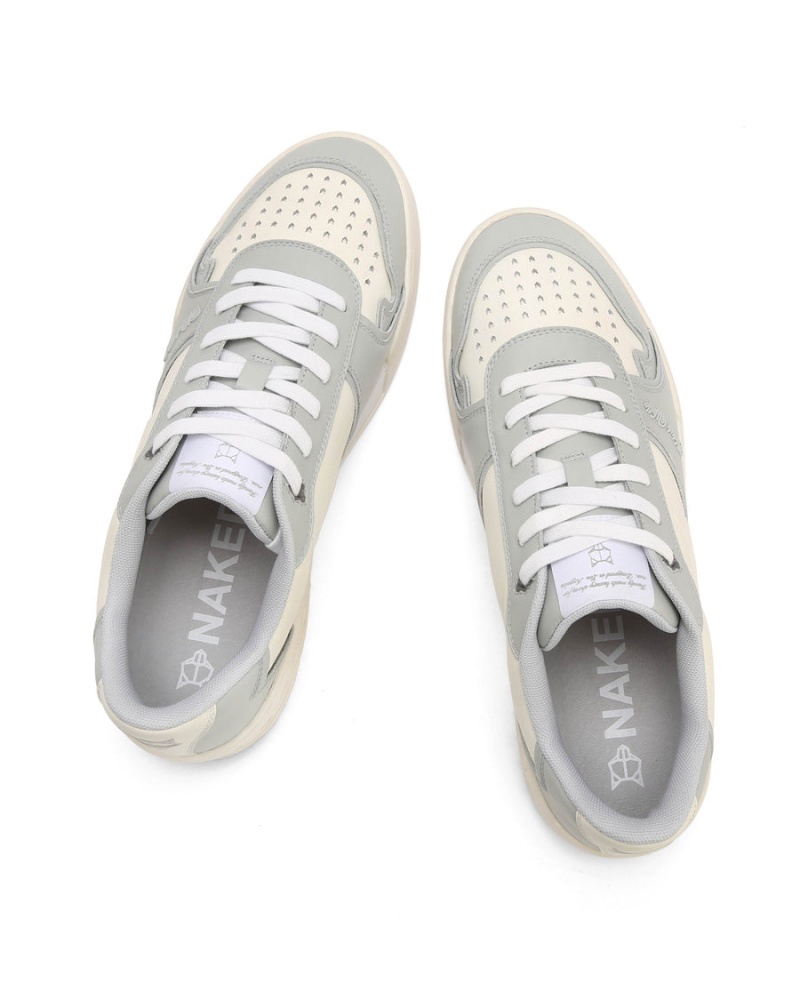 Naked Wolfe Transmission Leren Sneakers Heren Grijs Wit | QSK1321OG