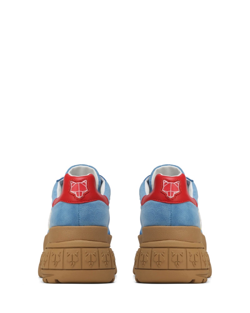 Naked Wolfe Warrior Velvet Sneakers Dames Blauw Rood | BLD1140DQ