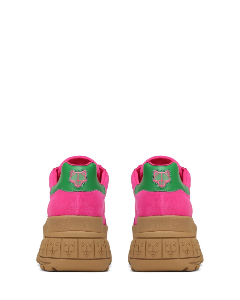 Naked Wolfe Warrior Velvet Sneakers Dames Roze Groen | NVB1337UJ