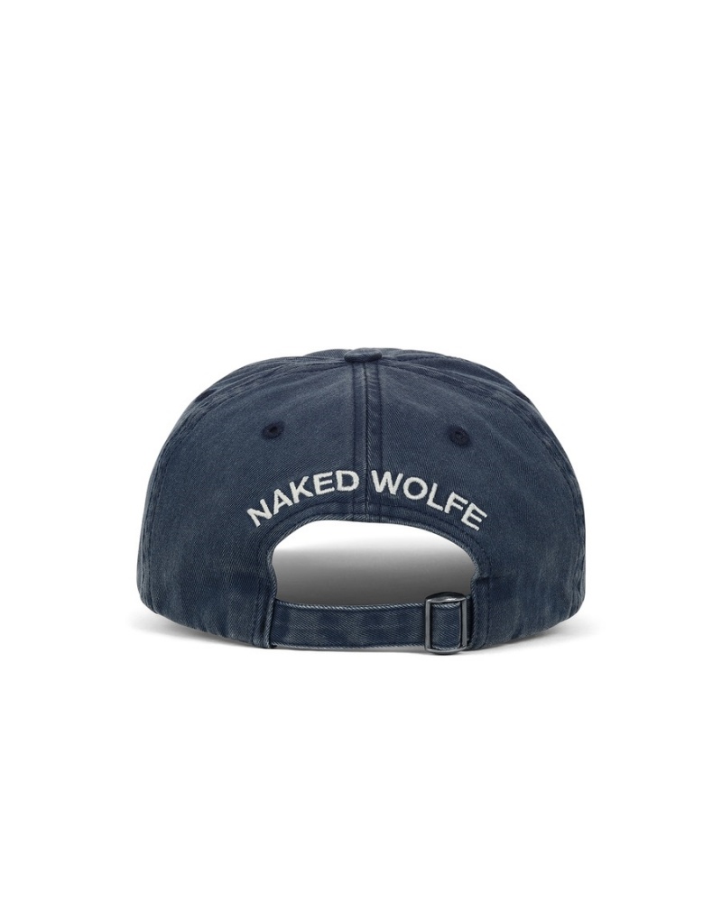 Naked Wolfe Washed Baseball Caps Heren Blauw | XOY154GQ