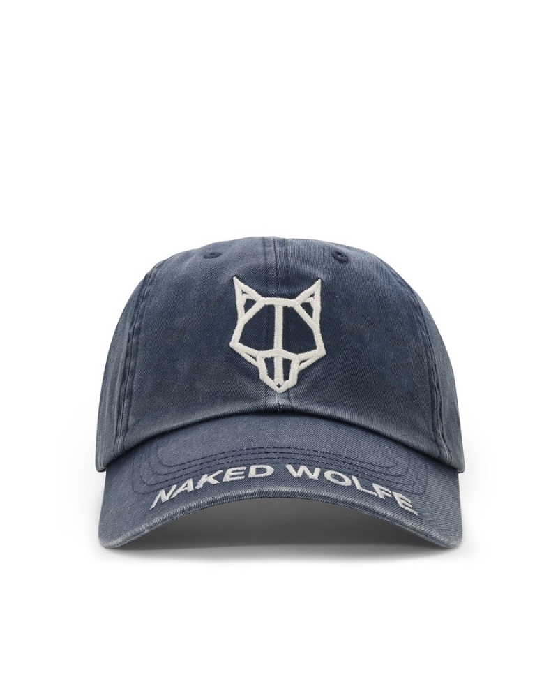 Naked Wolfe Washed Baseball Caps Heren Blauw | XOY154GQ