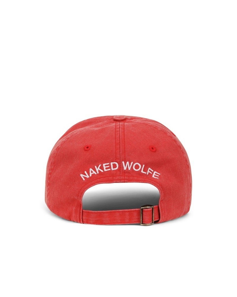 Naked Wolfe Washed Baseball Caps Heren Rood Wit | STC5961HB