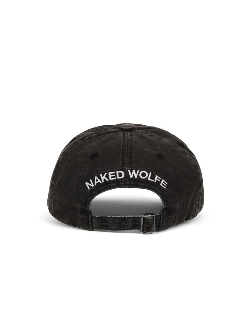 Naked Wolfe Washed Baseball Caps Heren Zwart | YZQ1877UD